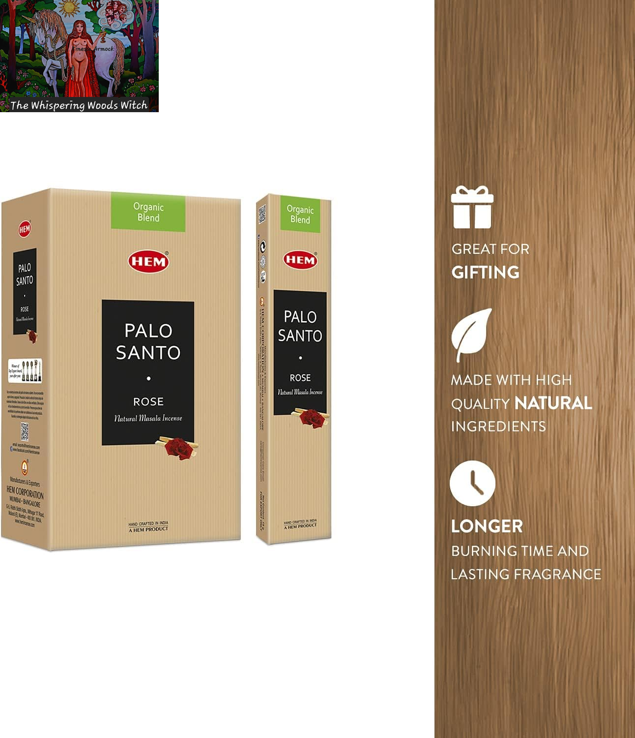 Palo Santo Rose Natural Masala Cleansing Incense Sticks - 12 Packets (15G Each)