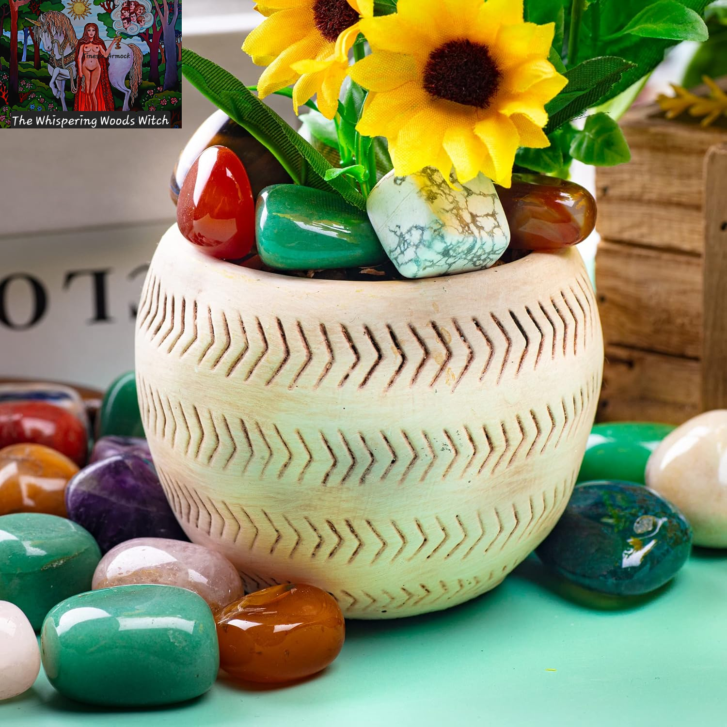 3Lbs Tumbled Crystals Bulk Polished Rocks Stones Healing Crystals and Stones for Tumbling Assorted Gemstone for Jewelry Making Healing Meditation Spiritual and Decor 15MM