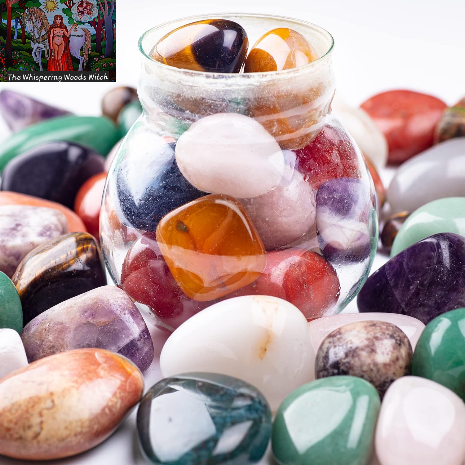 3Lbs Tumbled Crystals Bulk Polished Rocks Stones Healing Crystals and Stones for Tumbling Assorted Gemstone for Jewelry Making Healing Meditation Spiritual and Decor 15MM