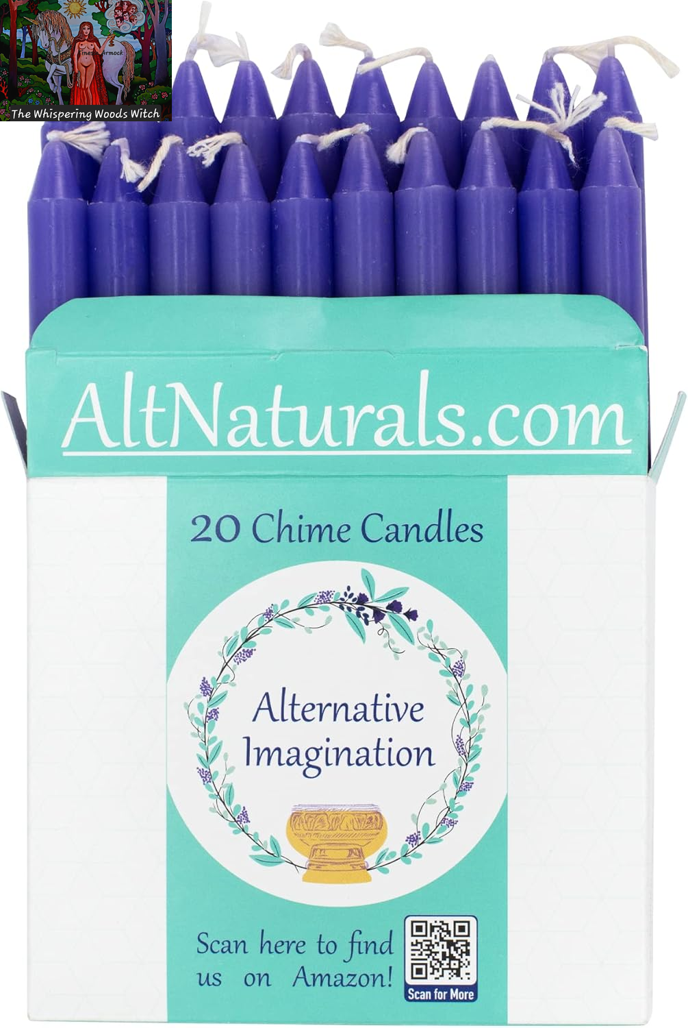 Set of 20 Purple, Unscented, 4 Inch Tall Chime Candles (Altar, Spell)