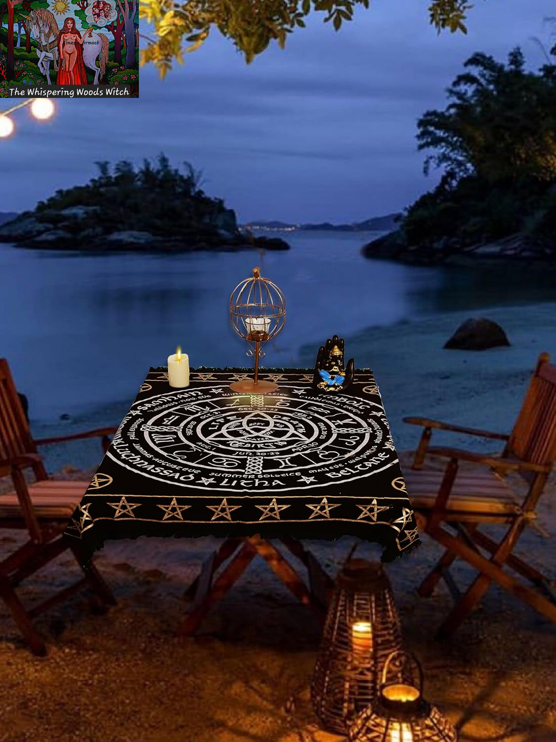 Altar Cloth Pagan Wheel Witchcraft Alter Tarot Spread Top Cloth Wiccan Square Spiritual 36 by 36 Sacred Cloth Pagan Wheel