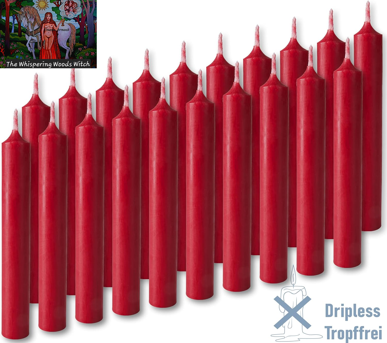 Mini Taper Candles 20 Pcs - Dark Red (Bordeaux) - 3¾ X ½ Inches Unscented Candles for Rituals, Spells, Witchcraft, Wedding, Home Decor and Party