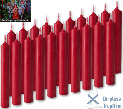 Mini Taper Candles 20 Pcs - Dark Red (Bordeaux) - 3¾ X ½ Inches Unscented Candles for Rituals, Spells, Witchcraft, Wedding, Home Decor and Party