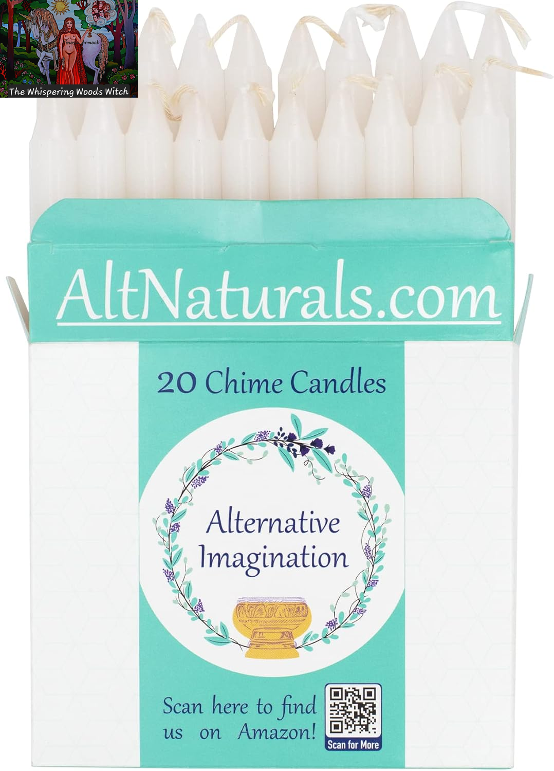 Set of 20 White, Unscented, 4 Inch Tall Chime Candles (Altar, Spell)