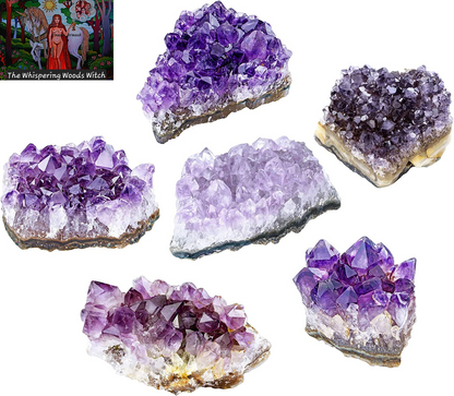 Natural Amethyst Geode Cave Healing Crystal Stones Rock Cluster Druzy Witchcraft Raw Amethyst Gemstone Specimen (0.18-0.33 Pound)