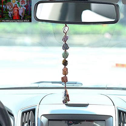 1PCS 7 Chakra Car Ornaments,Gemstones Reiki Healing Crystals Tassel Wall Hanger Spiritual Meditation Hanging Ornament/Window Decoration/Feng Shui for Good Luck,Yoga Meditation