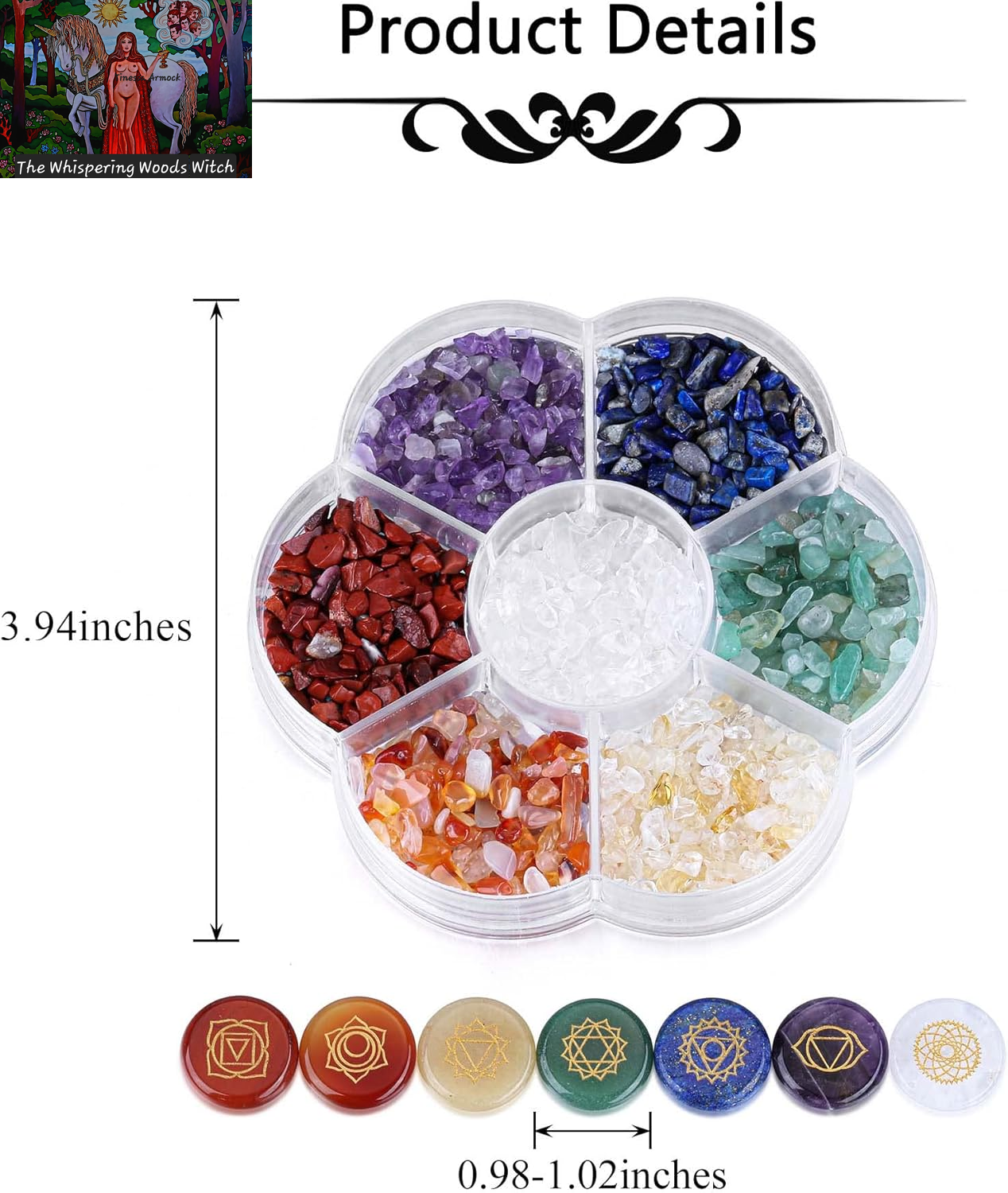 7 Chakra Crystal Stones Natural Reiki Healing Crystals Gemstones with Engraved Chakra Symbol Tumbled Polished Chakra Stone Kit for Meditation Crystal Therapy Gift for Christmas