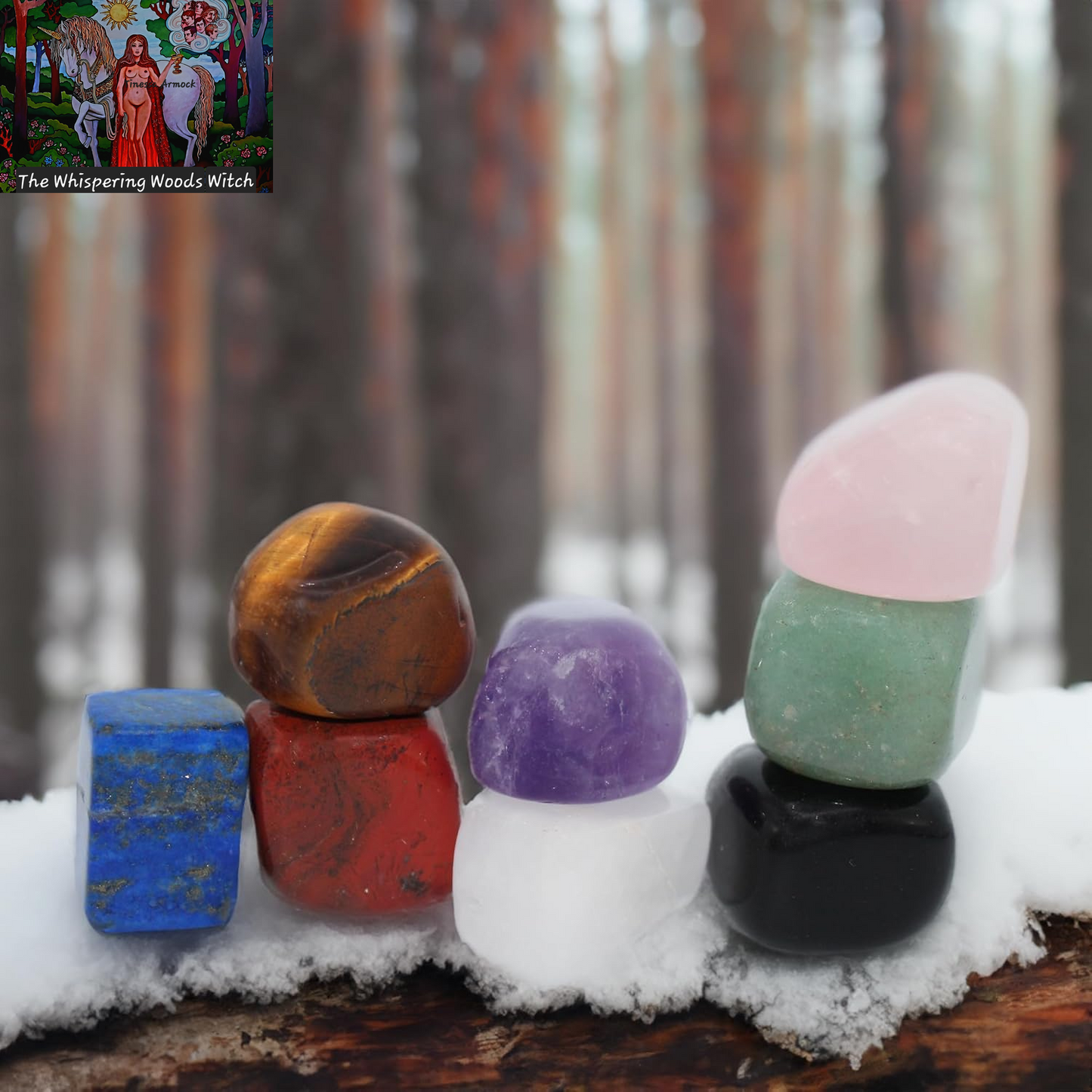 Chakra Stones Set of 7+1, Protection Crystals for Chakra Balancing, Healing Crystals and Stones for Crystal Therapy, Meditation & Reiki, Tumbled & Polished