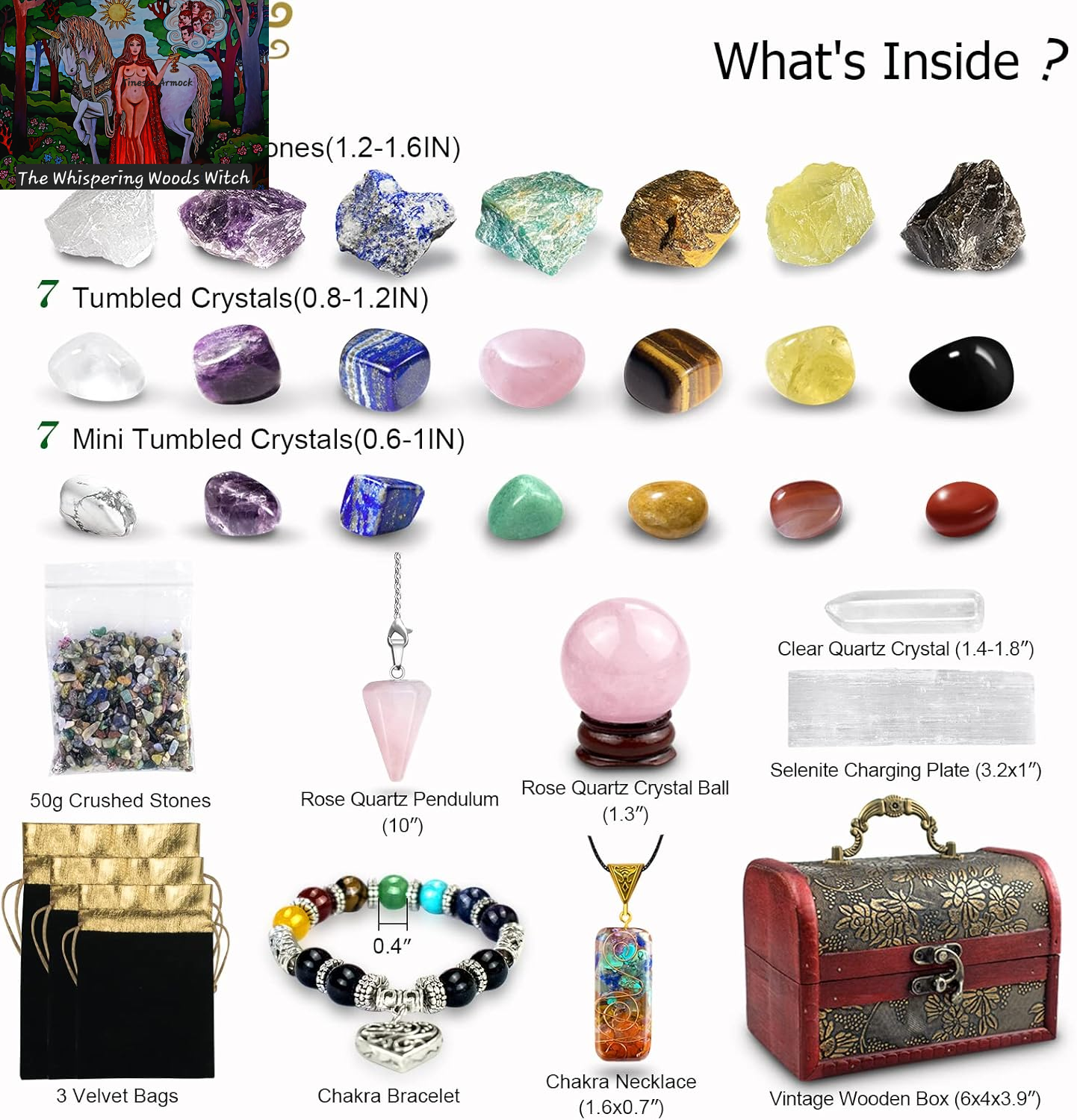 Healing Crystals Set, 28 Pcs Crystals and Healing Stones 7 Chakra Stones Kit for Beginners Raw Protection Reiki Spiritual Energy Meditation Natural Gem with Wooden Box, Crystals Gifts for Women