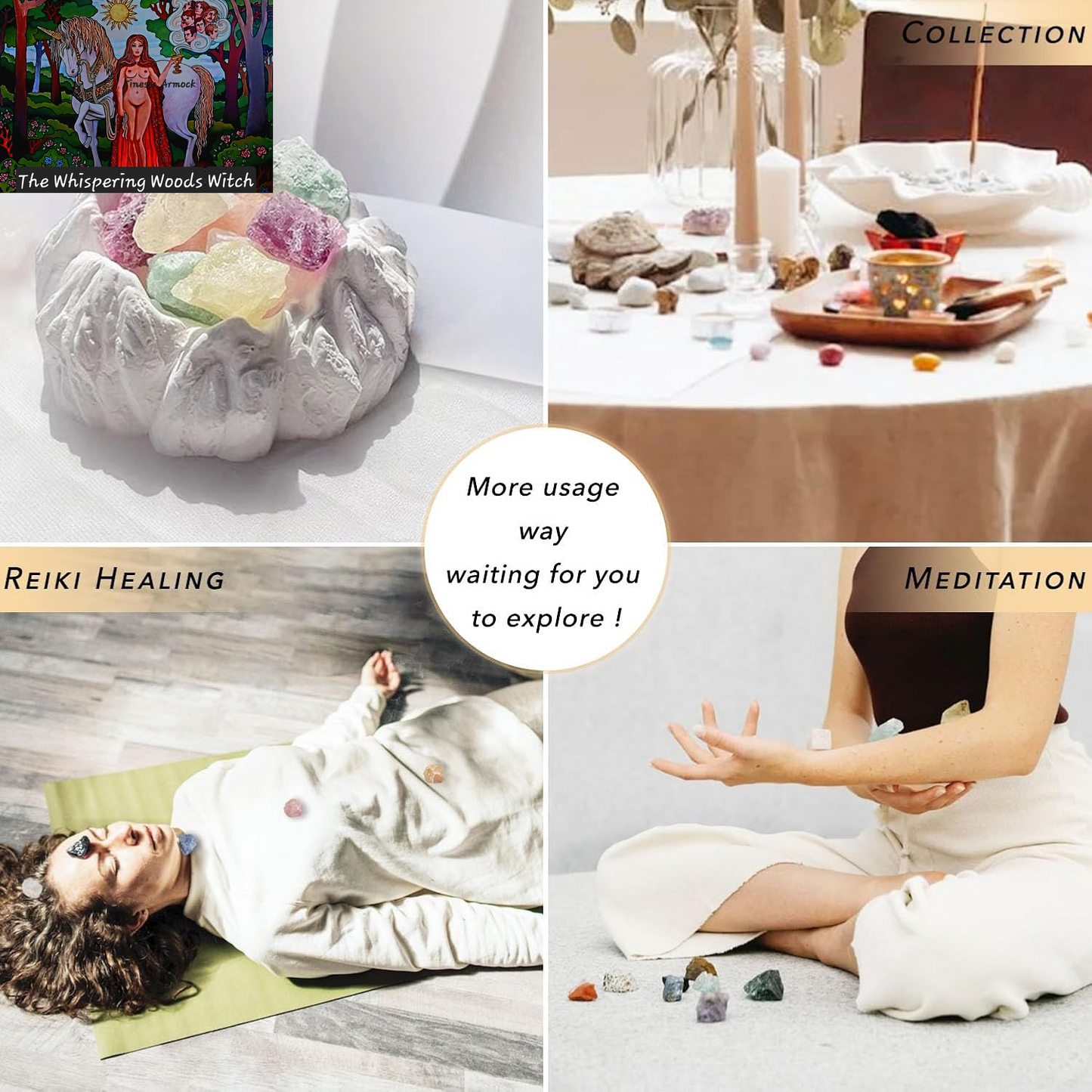 Natural Crystals and Healing Stones with Guide, Real Raw Crystals Set for Crystal Healing, Chakra, Meditation, Home Decor, Bulk Rough Stone Collection