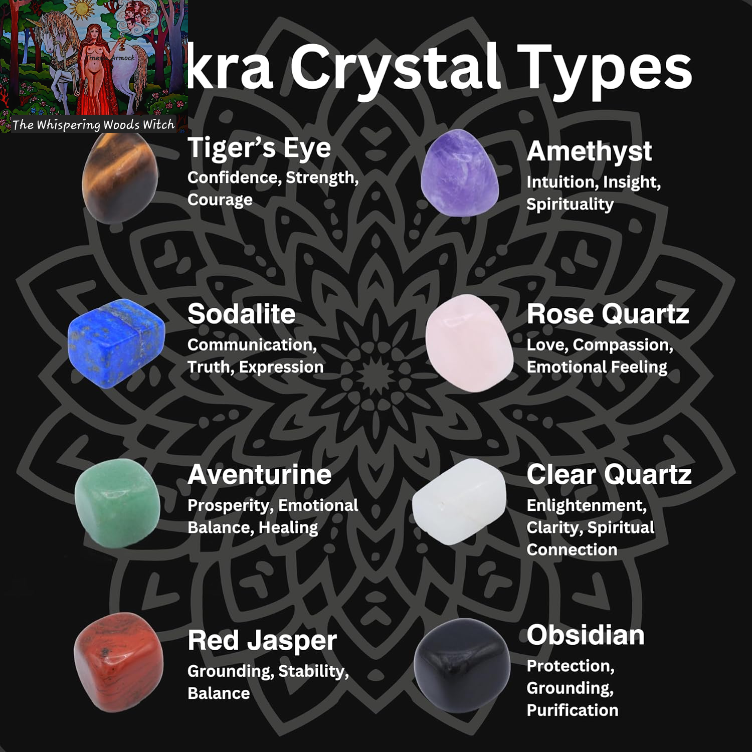 Chakra Stones Set of 7+1, Protection Crystals for Chakra Balancing, Healing Crystals and Stones for Crystal Therapy, Meditation & Reiki, Tumbled & Polished