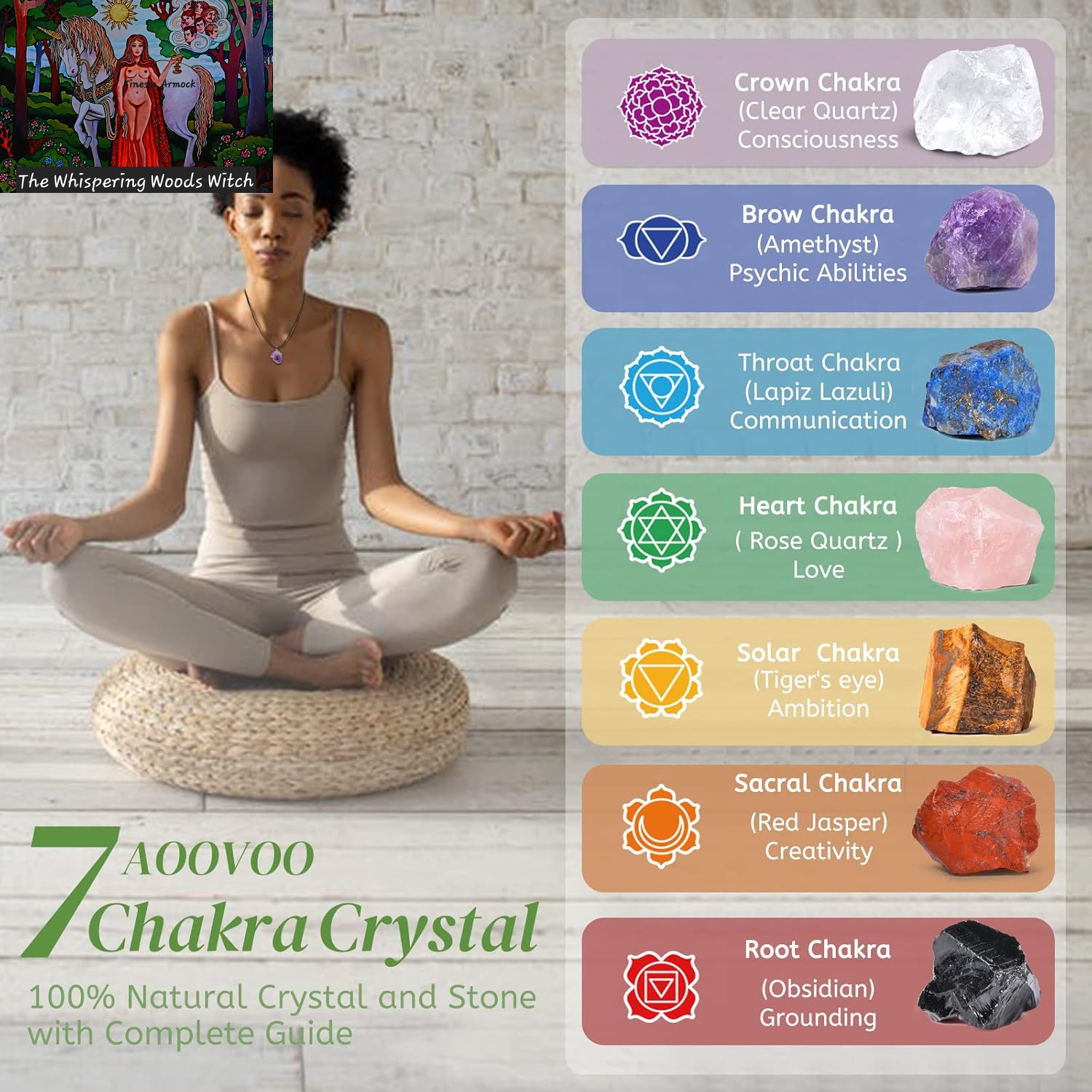 31Pcs Real Crystals and Healing Stones with Crystal Necklace, Crystals for Beginners with Guide, 21 Real Healing Chakra Stones, Rose Quartz