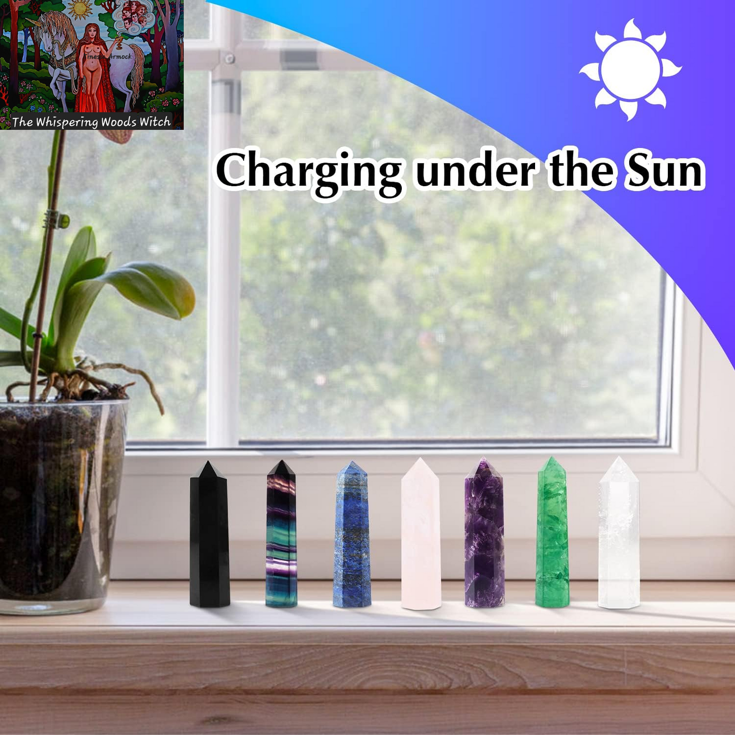 7 PCS Healing Crystal Wands | 2" Amethyst, Rose Quartz,Clear Quartz,Black Obsidian,Green Fluorite, Lapis Lazuli,Rainbow Fluorite| 6 Faceted Reiki Chakra Meditation Therapy