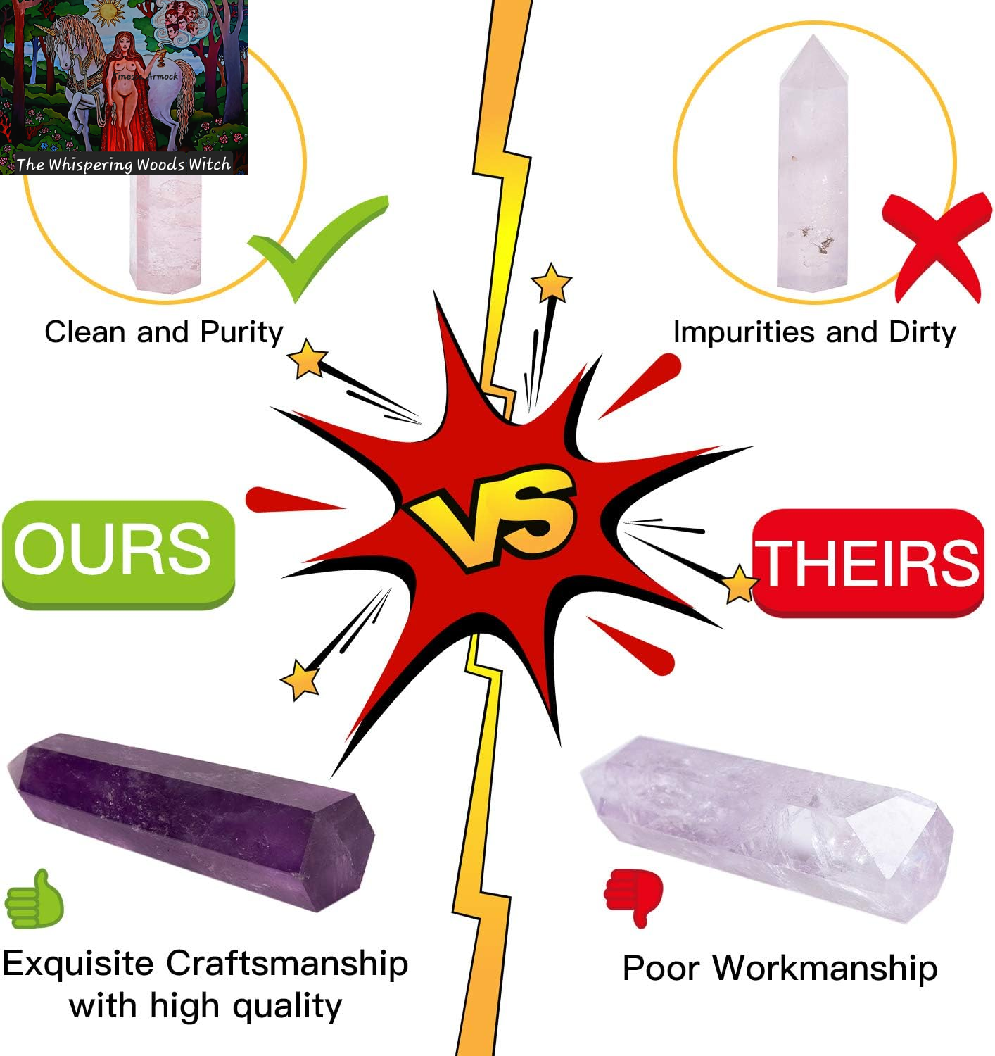 7 PCS Healing Crystal Wands | 2" Amethyst, Rose Quartz,Clear Quartz,Black Obsidian,Green Fluorite, Lapis Lazuli,Rainbow Fluorite| 6 Faceted Reiki Chakra Meditation Therapy