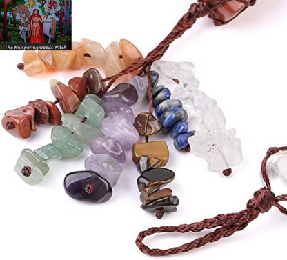 1PCS 7 Chakra Car Ornaments,Gemstones Reiki Healing Crystals Tassel Wall Hanger Spiritual Meditation Hanging Ornament/Window Decoration/Feng Shui for Good Luck,Yoga Meditation