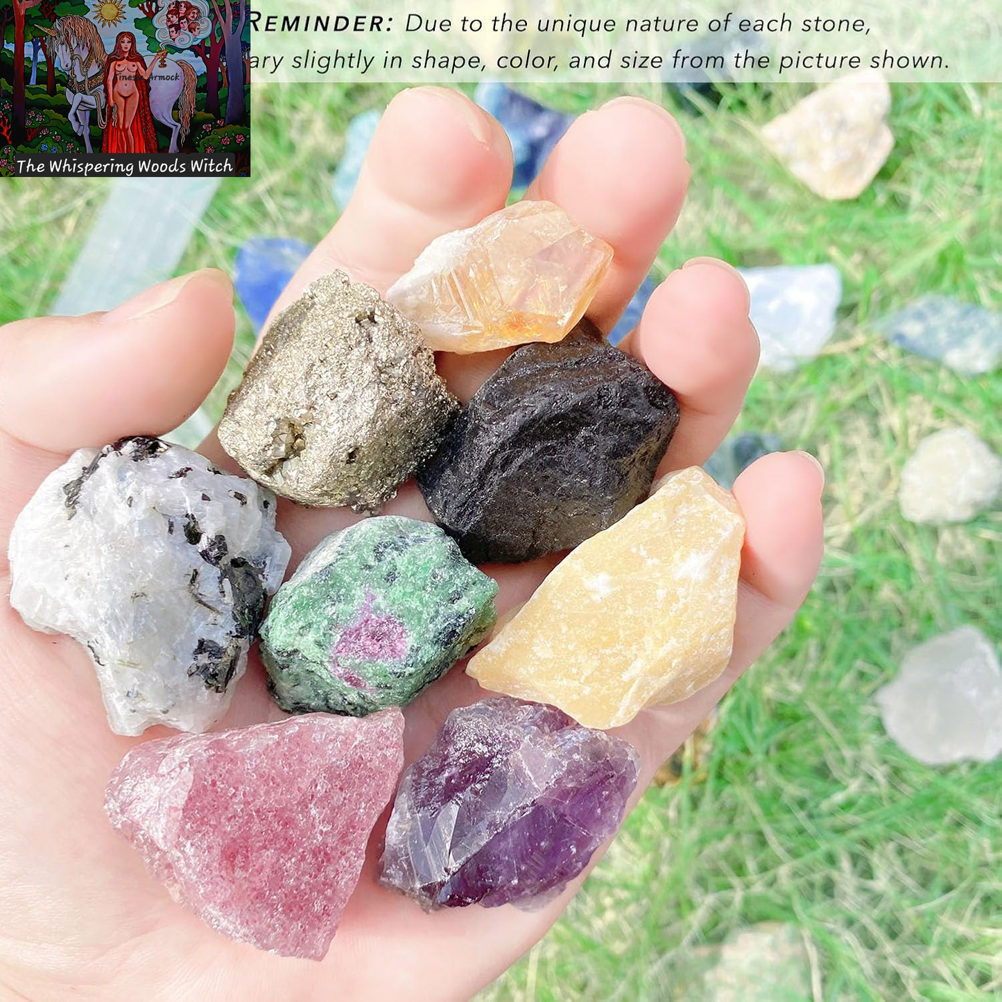 Natural Crystals and Healing Stones with Guide, Real Raw Crystals Set for Crystal Healing, Chakra, Meditation, Home Decor, Bulk Rough Stone Collection