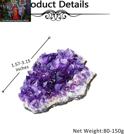 Natural Amethyst Geode Cave Healing Crystal Stones Rock Cluster Druzy Witchcraft Raw Amethyst Gemstone Specimen (0.18-0.33 Pound)