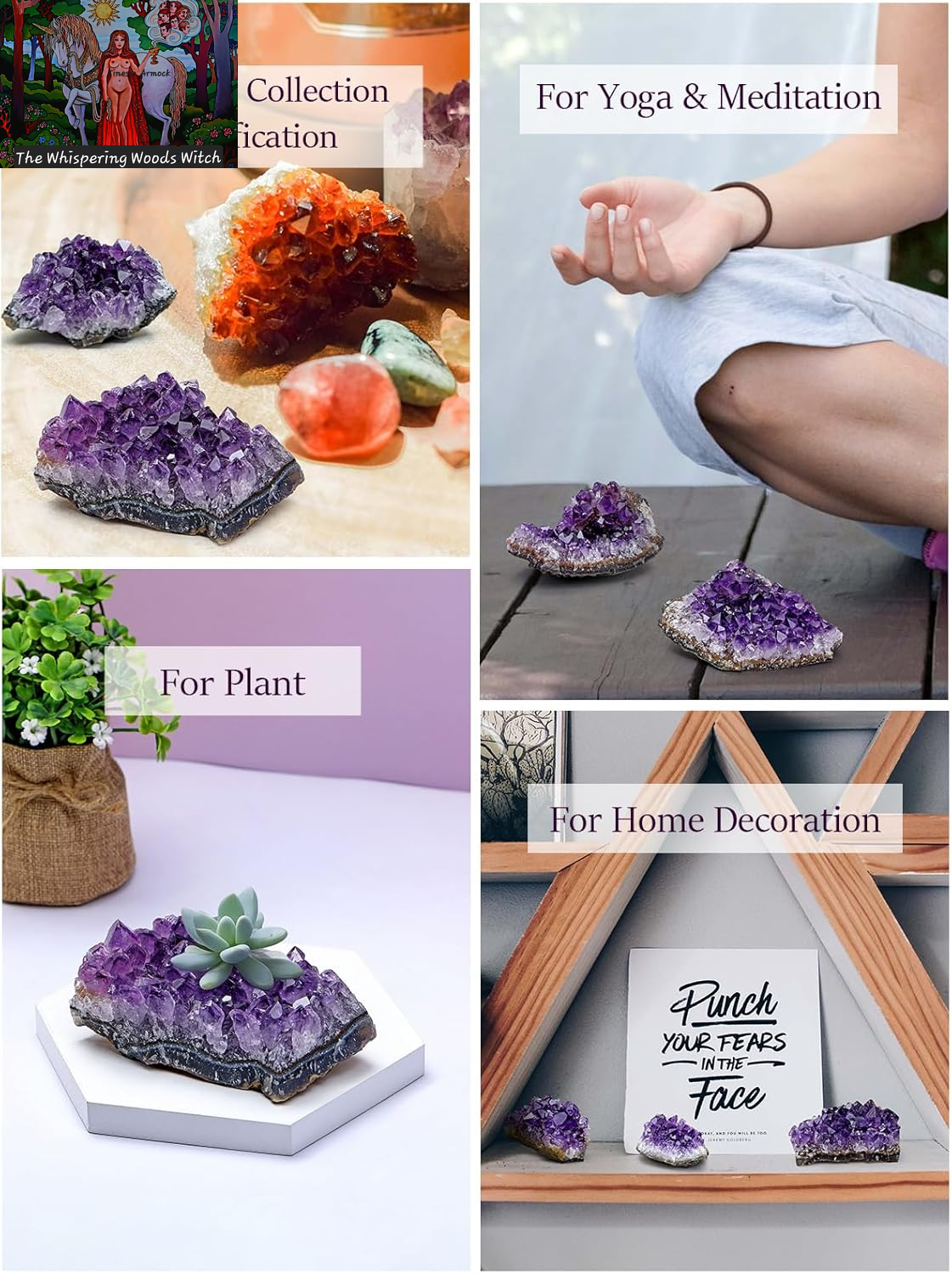 Natural Amethyst Geode Cave Healing Crystal Stones Rock Cluster Druzy Witchcraft Raw Amethyst Gemstone Specimen (0.18-0.33 Pound)