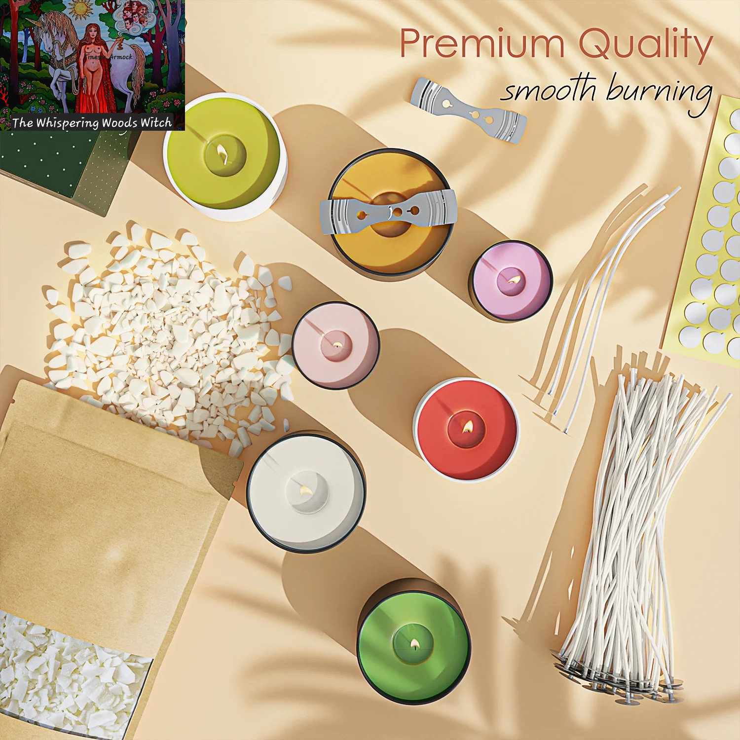 Natural Soy Candle Wax for Candle Making with DIY Candle Making Supplies, 10 Lbs Soy Wax Flakes with Accessories