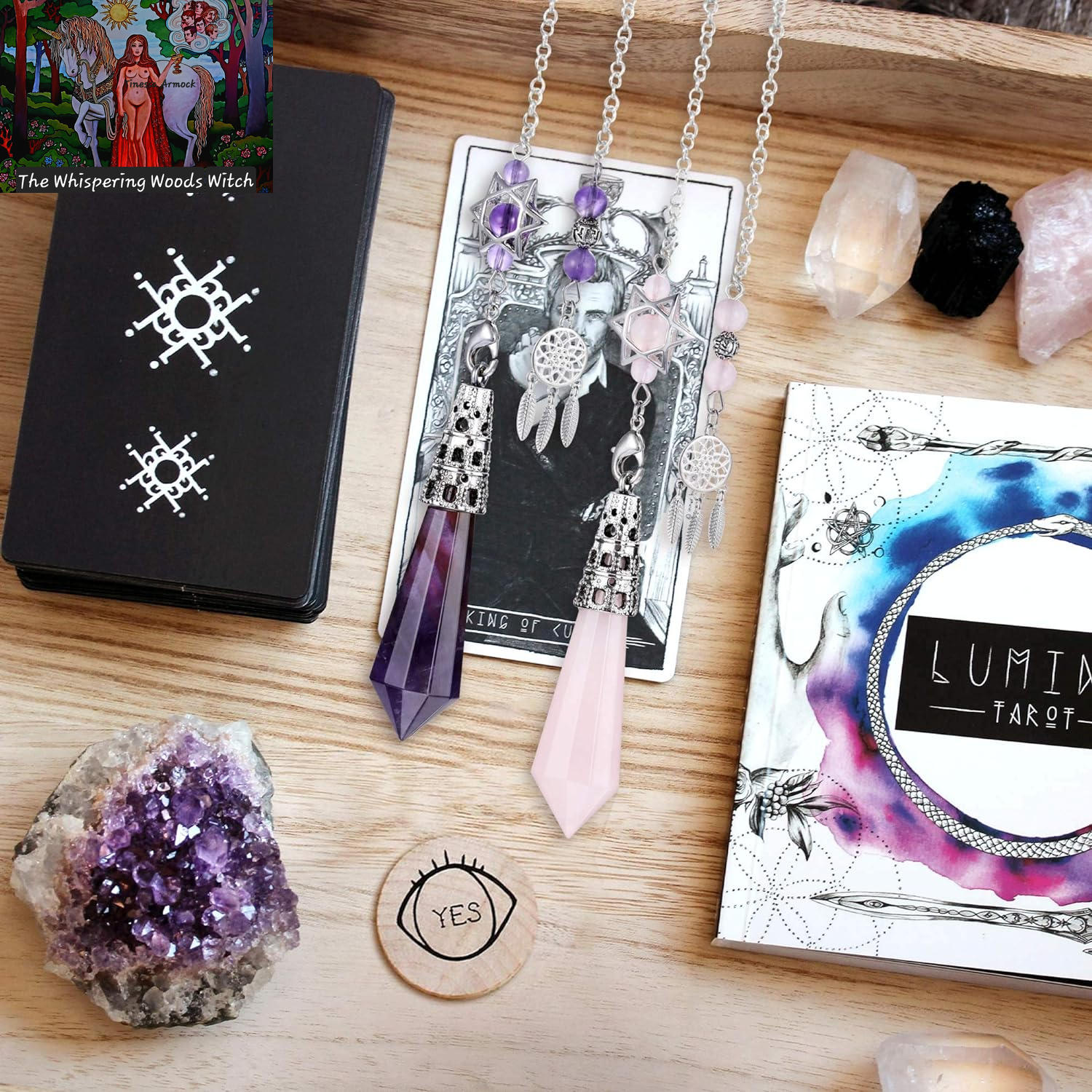 Natural Amethyst Crystal Dowsing Pendulum 12 Facet Reiki Healing Crystal Gemstone Point Pendulums for Divination Wicca Meditation Crystal Therapy