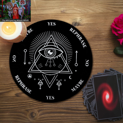 Wooden Pendulum Board Dowsing Divination Pendulum Witchcraft Altar Supplies with Crystal Necklace and Metaphysical Message Board Kit, 3.9 Inch(Black)