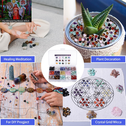 Assorted Healing Stones Crystals Bulk Tumbled Polished Stone Chips Natural Chakra Quartz Crystal Gemstones for Reiki Meditation Therapy Beginners Home Decor Christmas Gift