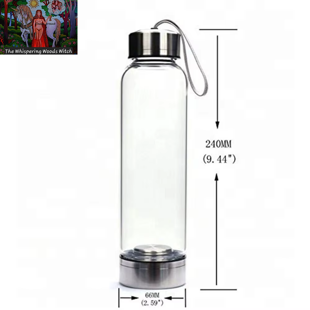 2021 New 500ML Natural Gemstone Glass Water Bottle for Direct Drinking Crystal Rod Cup Glass Bottle with Rope Glass Bottle