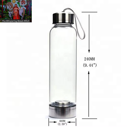 2021 New 500ML Natural Gemstone Glass Water Bottle for Direct Drinking Crystal Rod Cup Glass Bottle with Rope Glass Bottle